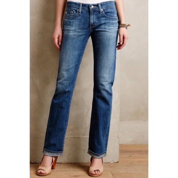 AG Adriano Goldschmied Jeans Tomboy Relaxed Straight Leg Medium Wash Blue sz 25 - Picture 1 of 15